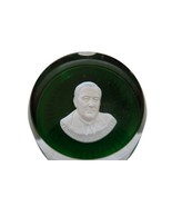 Baccarat Franklin D. Roosevelt Cameo Paperweight Green Faceted - $39.99