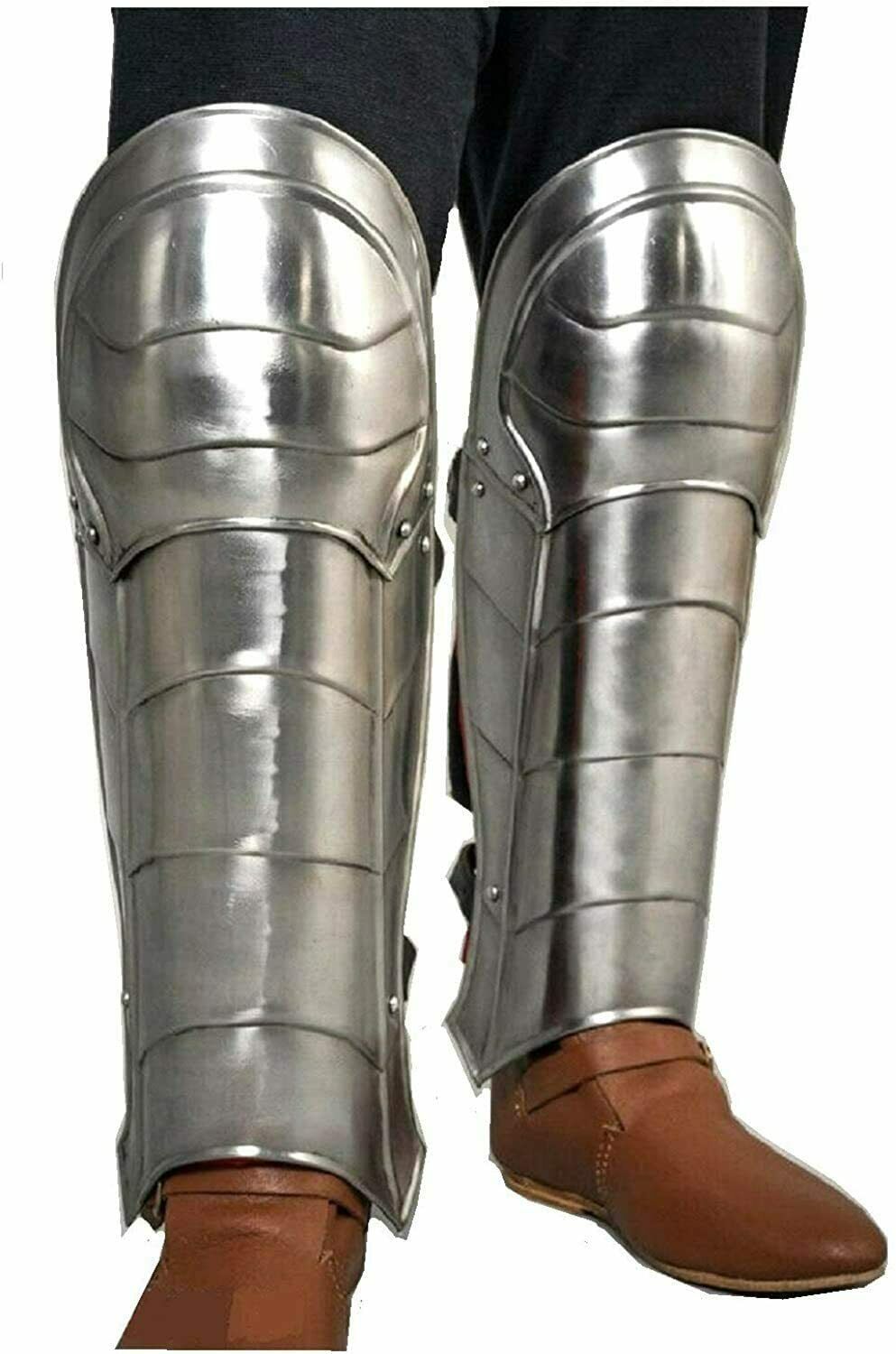 Medieval Gladiator Greaves Leg Guard Armor Set, Knight Crusader Steel Leg Armour Parts Of Suit