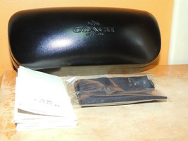 Coach Sunglass Case Eye Glass Black Lined Large with Original Wrapped Cloth NWOT - $16.19