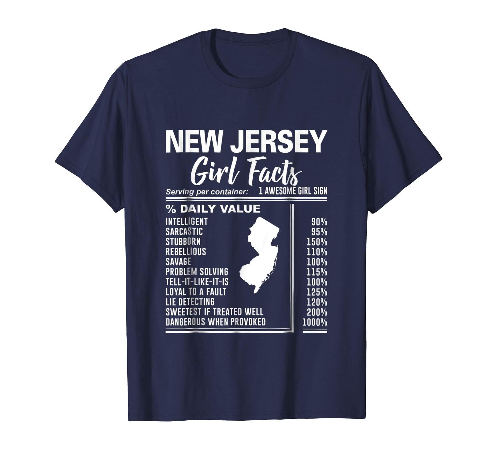 Funny Tshirt Born in New Jersey New Jersey Girl Facts TShirt Men