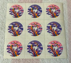 Vintage Lisa Frank Markie Unicorn Rainbow Clouds Round Stickers S105 - $24.99