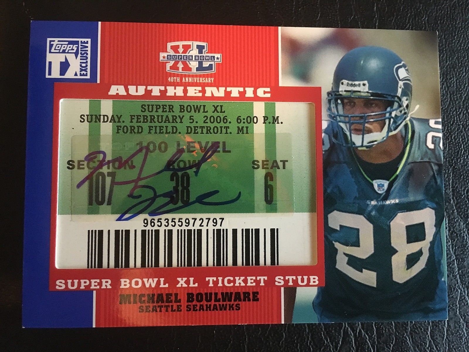 2007 Topps TX Exclusive Super Bowl Ticket Stub Autograph Michael