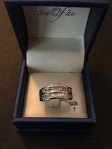 STERLING SILVER SEA OF ICE .925  SPARKLING BAGUETTE CZ BAND  RING SIZE 7 NIB - $53.37