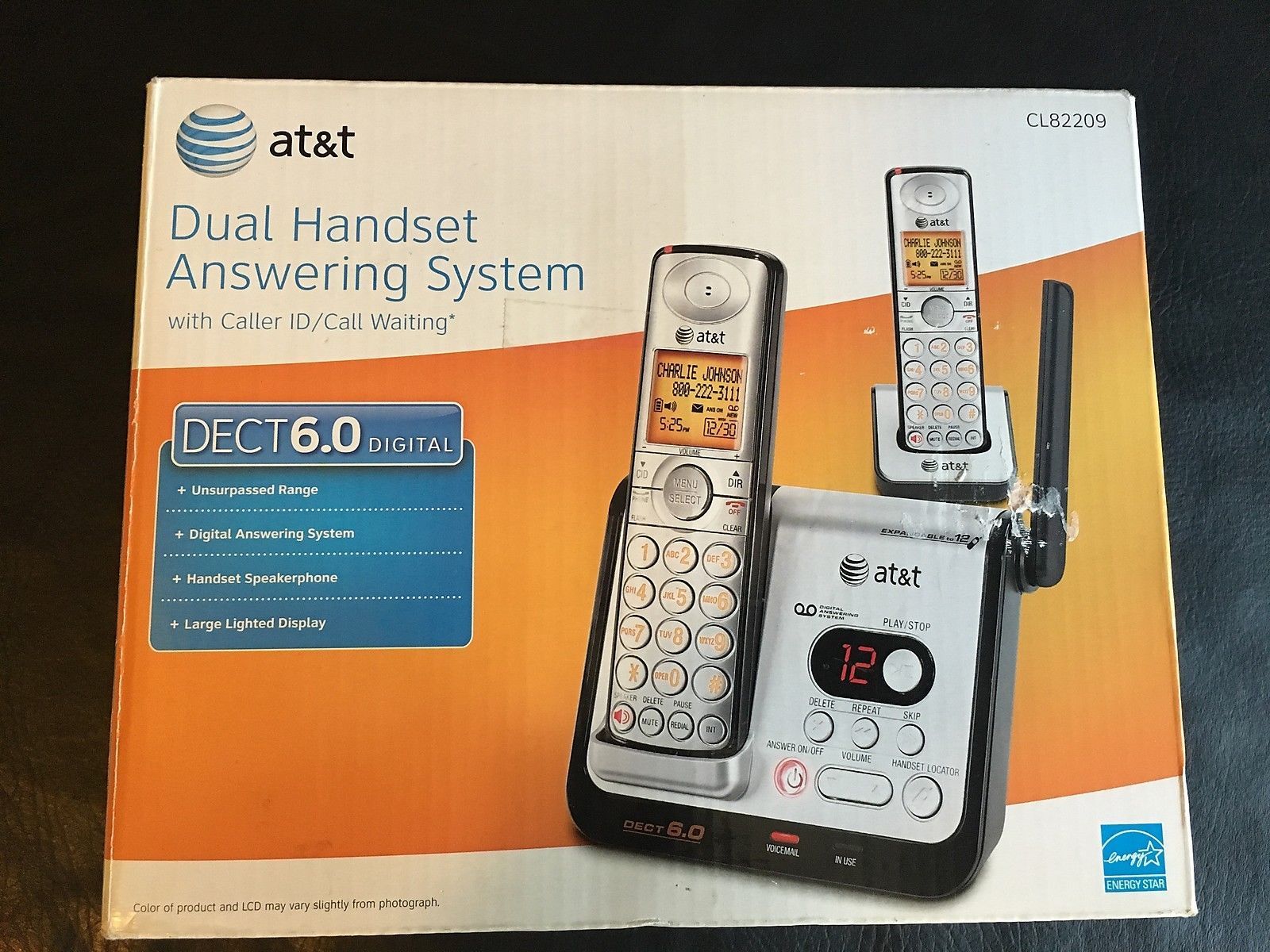AT&T DUAL HANDSET DIGITAL ANSWERING SYSTEM DECT 6.0 CALLER ID CORDLESS
