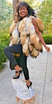 New Custom made designer Coyote tails Fur Vest, sleeveless coat Jacket S... - $999.99