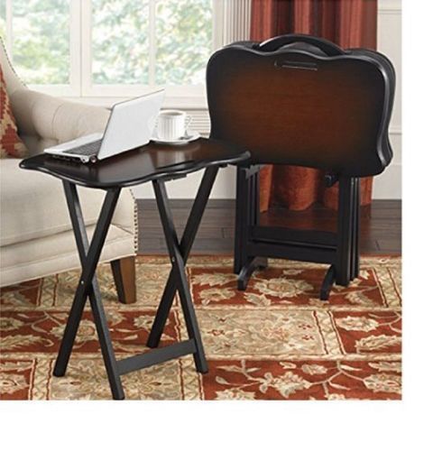 Snack Tables Set / 4-Piece Snack Table Set | Bed Bath & Beyond : Coaster 900280 snack table with burnished copper base.