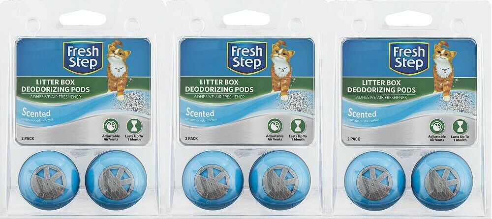 (3 Pack) Fresh Step for Pets Litter Box Deodorizing Pods Adhesive Air Freshener