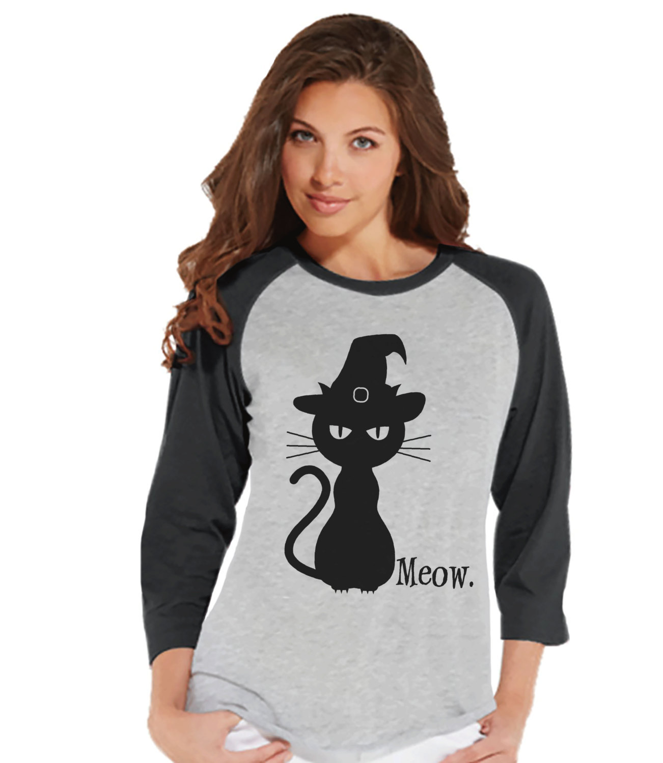 Black Cat Halloween Shirt Adult Halloween Costumes Meow Shirt Womens Cost T Shirts 