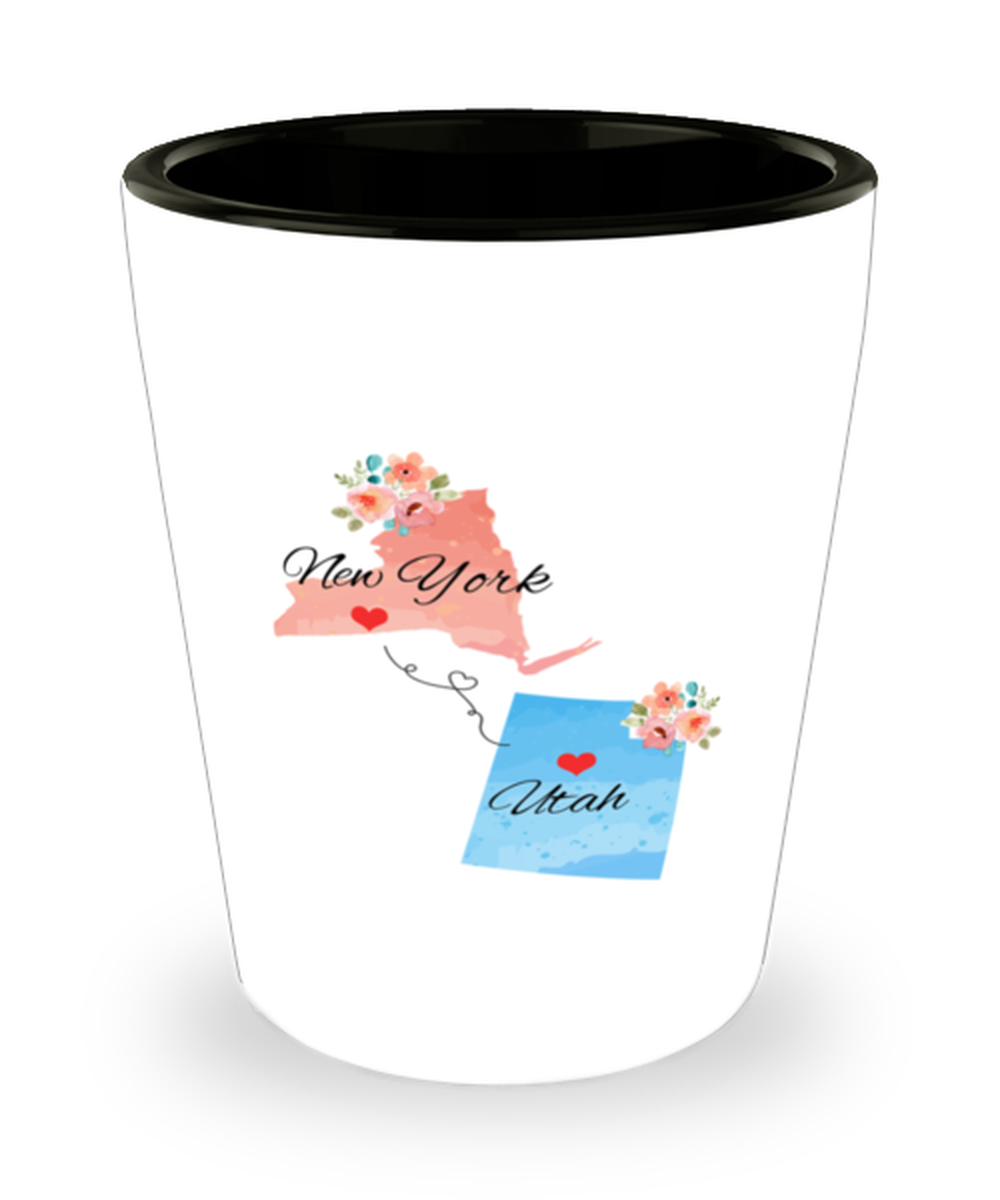 New York Utah Gifts | Long Distance State Shot Glass | State to State | Away