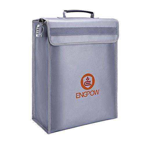 ENGPOW Large Fireproof Bag,Fireproof Lock Box Bag for Documents
