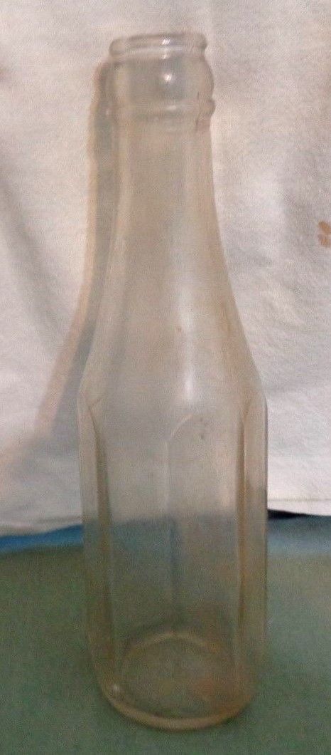 Vintage HJ HEINZ BOTTLE Clear Glass Ketchup Condiment Eight Panels
