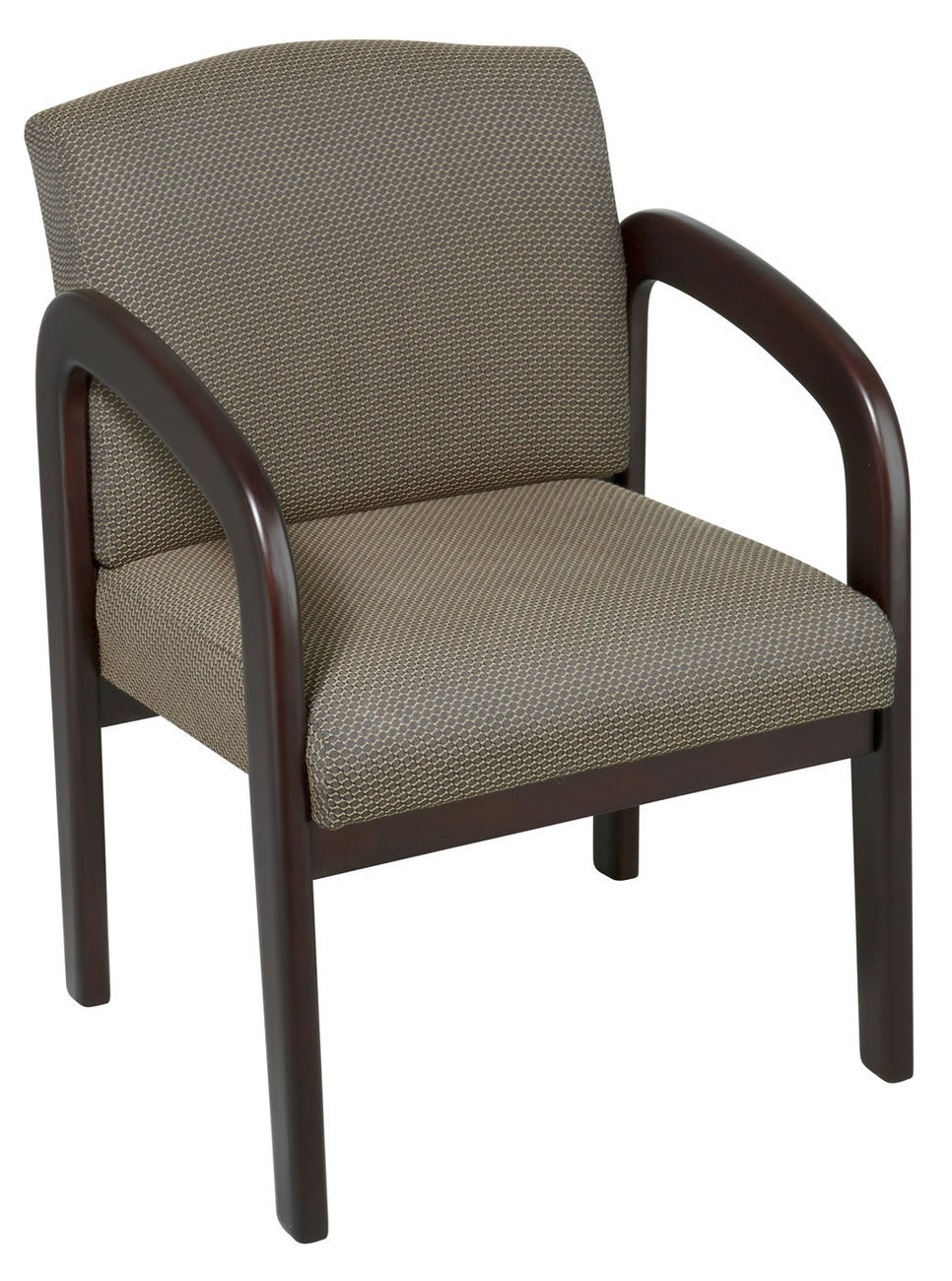 Espresso Finish Wood & Fabric Visitor Conference Waiting Room Guest