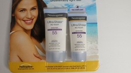 Neutrogena Ultra Sheer Dry Touch Sunscreen 2 Pack 5 & 3 OZ Lotion SPF 55 2021/12 - $16.81