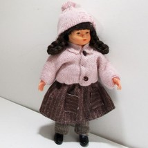 Dressed Little Girl Mauve Jacket Caco 11 1287 Flexible Dollhouse Miniature - $26.98