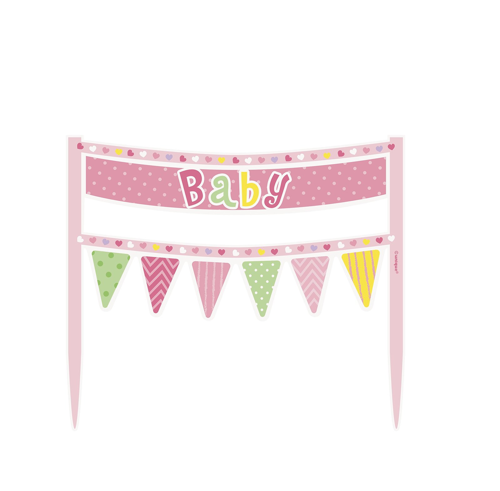 Primary image for Pink Polka Dot Girl Baby Shower Cake Bunting Topper
