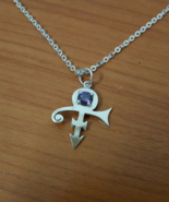 Pendant - With Purple Stone - Love - Remembrance Symbol - Silver - $65.00