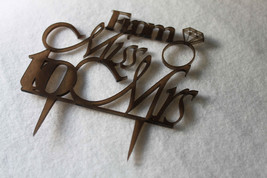 Custom From Miss to Mrs Cake Topper -Anniversary Cake Topper Handmade Ir... - $13.67