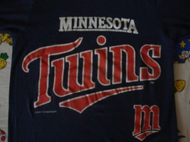 Vintage MLB Minnesota Twins 80&#39;s 1988 Logo 7  T Shirt Men&#39;s Size S - $17.46