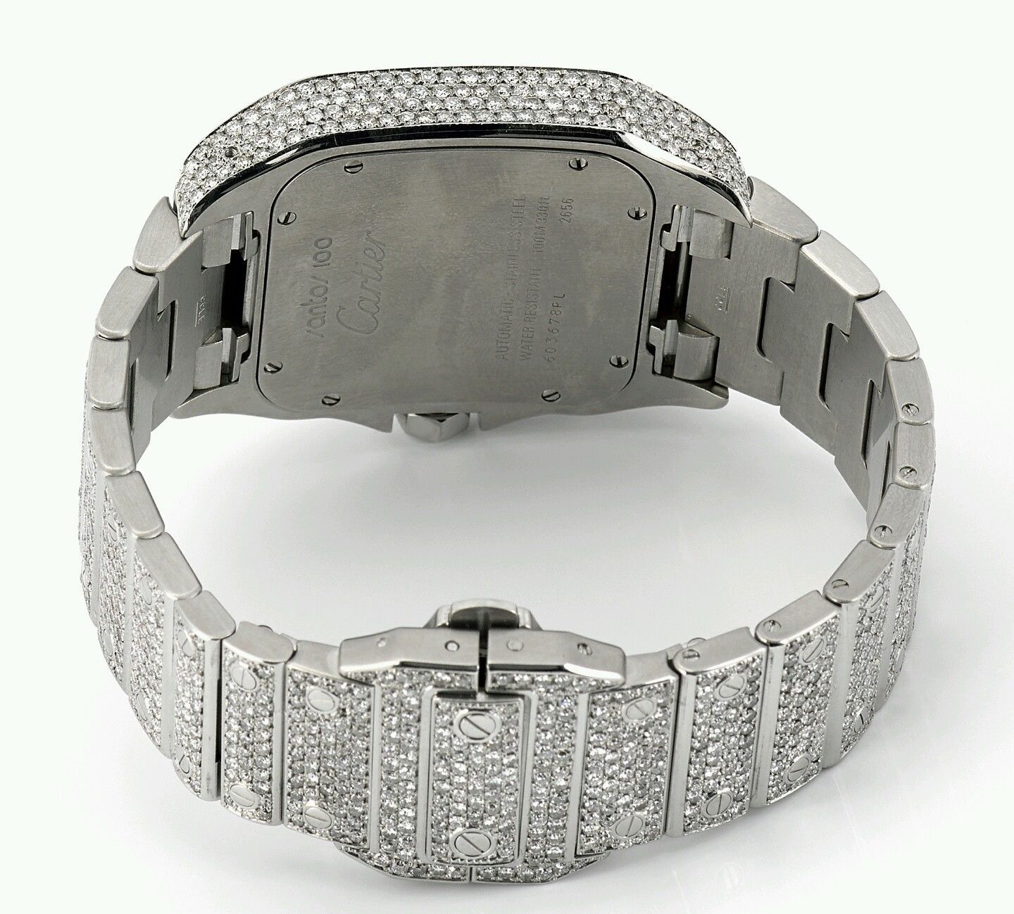 Cartier Santos 100XL Watch Fully Iced Out 26 and 50 similar items