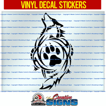 Tribal Wolf With Paw Vinyl Decal Car Window Wall Sticker | Choose Size & Color - $2.75+