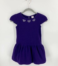 Gymboree Girls Dress Size 7 Purple Rhinestone Neck Drop Waist Cap Sleeve Jeweled - $19.80
