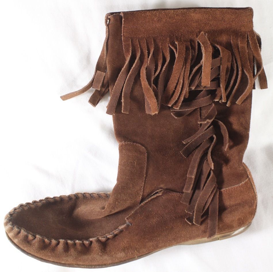 calf high moccasin boots