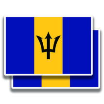Barbados National Flag Decal 2 Stickers Bogo For Car Bumper Truck 4x4 2 For 1 - $3.95+