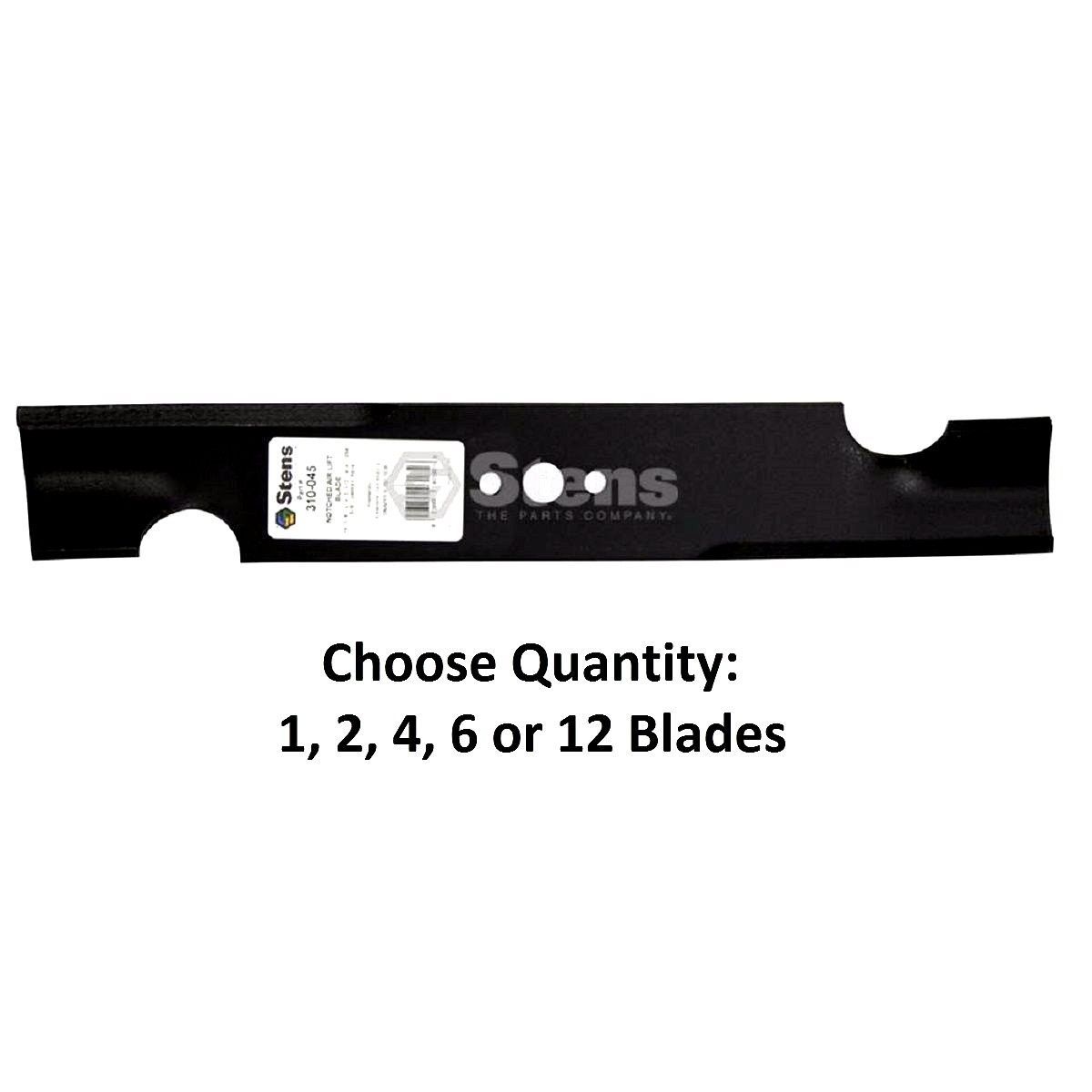 6 Pack Stens 310-045 HD Notched Air Lift Blade for Gravely 04919100 Kees 483046