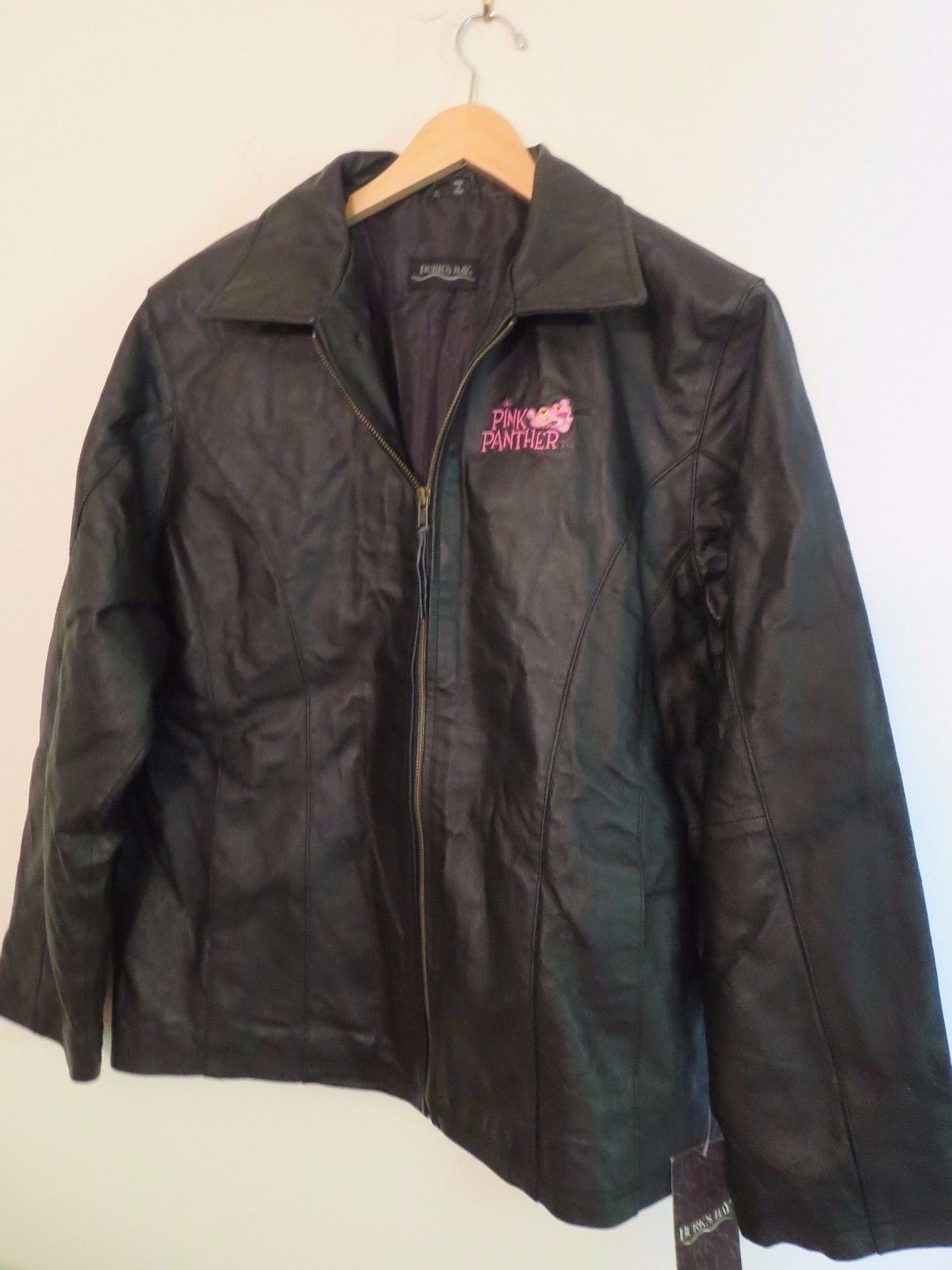 Womens Size Xl Black Leather Pink Panther Jacket Winsulated Lining Nwt New Coats And Jackets 