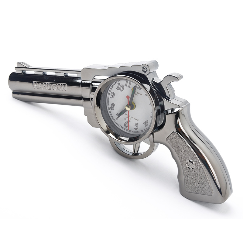 Stylish Vintage Style Gun Shape Pistol Alarm Clock Bedside Alarm Clock