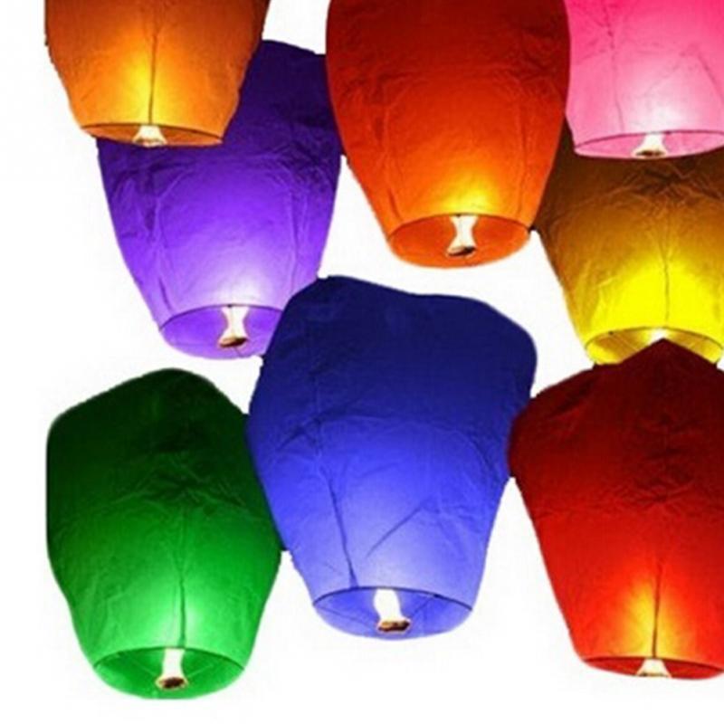 5Pcs/Set 90*50*35cm Mini Sky Lanterns Chinese Paper Sky Candle Fire ...