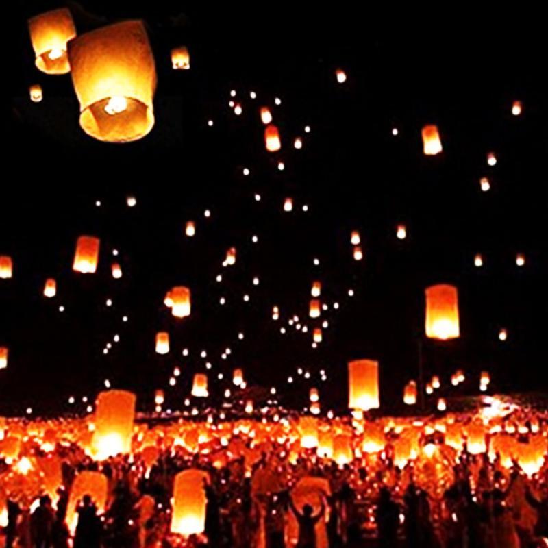 5Pcs/Set 90*50*35cm Mini Sky Lanterns Chinese Paper Sky Candle Fire