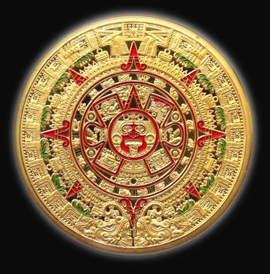 AZTEC GOLD MAYAN PROPHECY CALENDAR 2012 COIN Fantasy Issue Coins