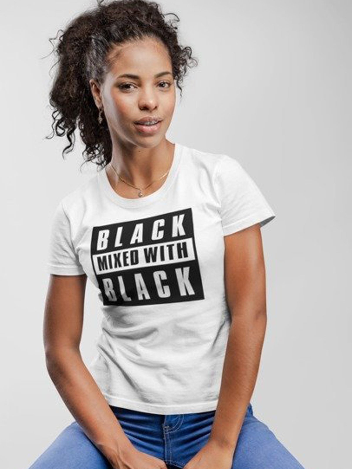 BLACK MIXED WITH BLACK TSHIRT - Tops