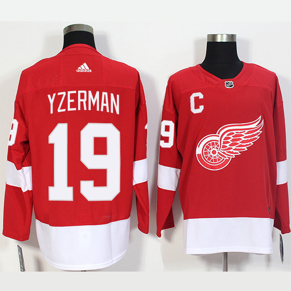 NHL Detroit Red Wings 19 Steve Yzerman Home Red Stitched Hockey Jersey