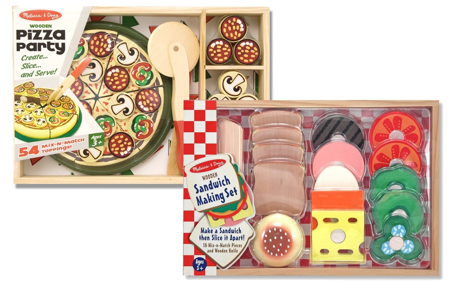 melissa & doug wooden pizza set