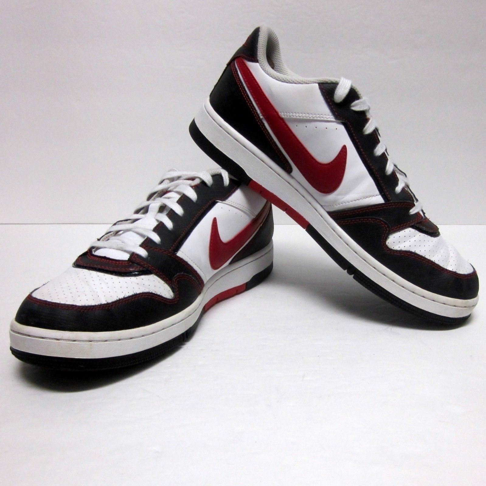 nike white shoes with red and blue
