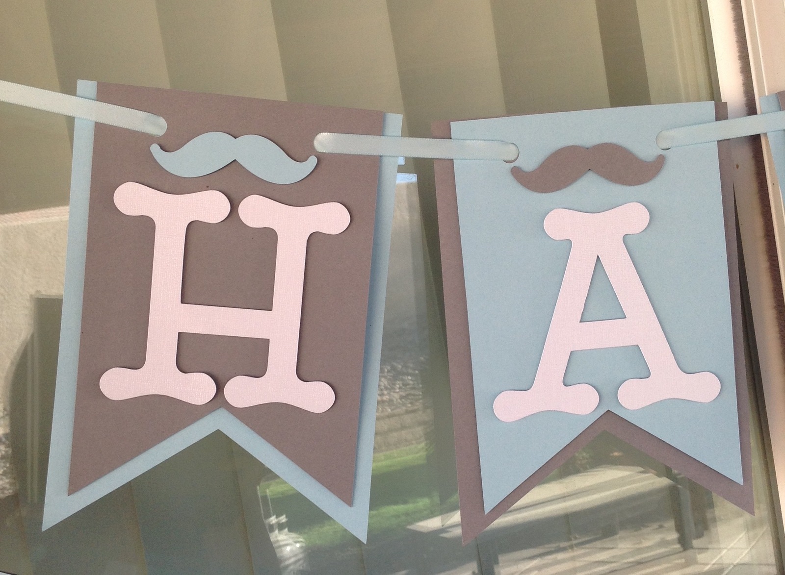 happy christening baptism moustache banner party supplies