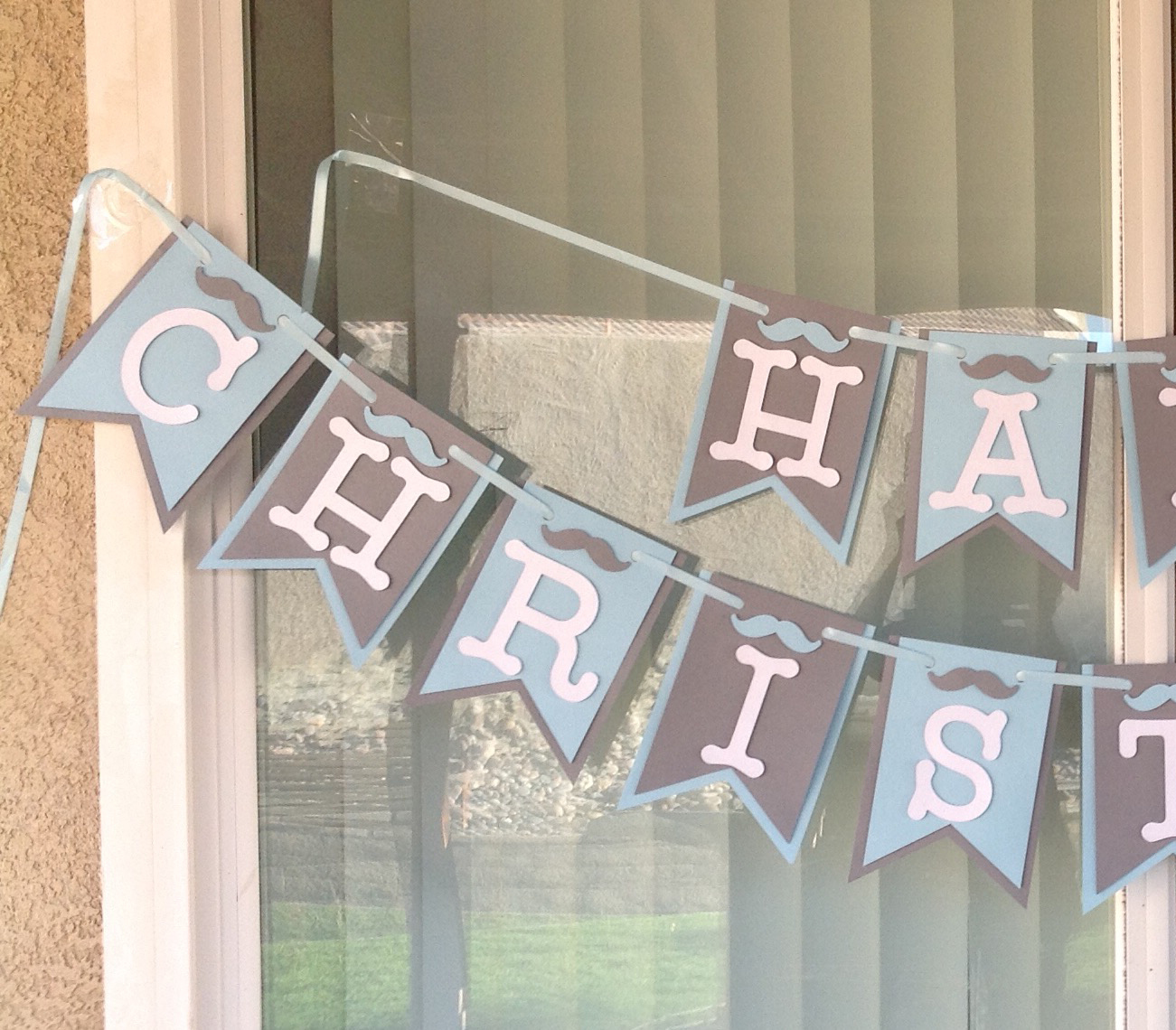 happy christening baptism moustache banner and 42 similar items