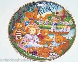Teddy Bear Picnic  Lunch Food Collector Plate Franklin Mint Retired Vintage - $59.95