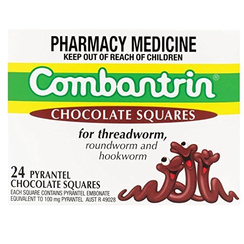 Combantrin Chocolate Squares 24 for Children and Adults Pinworm Threadworm