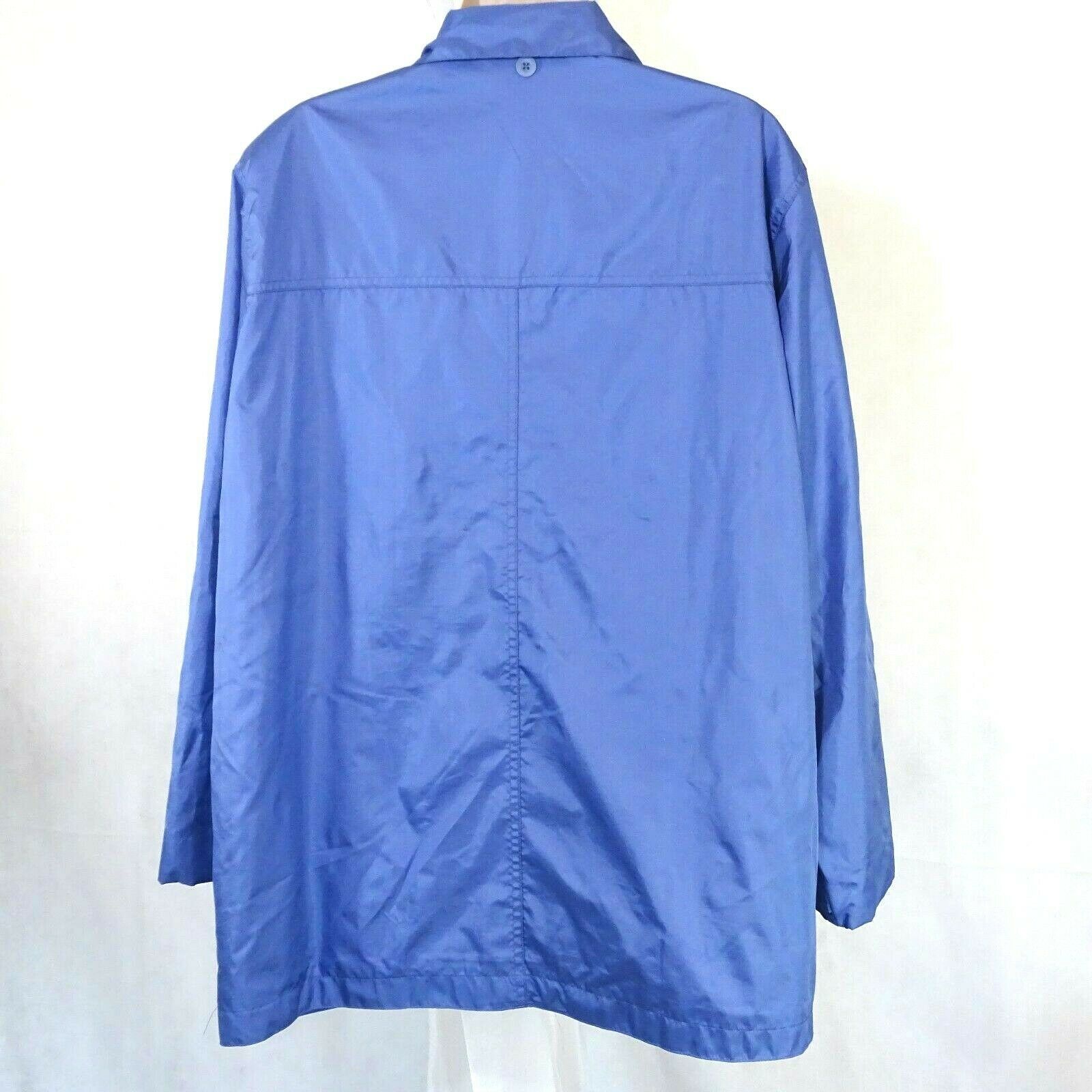 Tudor Court Haband Jacket Collared Women Size L XL Blue Button Up Long ...