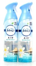 2 Bottles Febreze Air 8.8 Oz Bora Bora Waters 100% Natural Propellant Spray