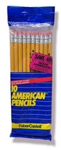 Vintage 1991 Faber Castell American 10 Pencils Pack Bonded No. 2 Lead Real Wood  image 1