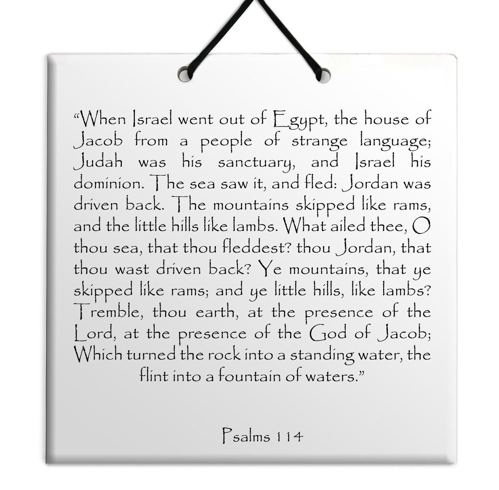 Holy TEHILLIM Psalms Chapter: 114 Wall Hanging Tile Decor Torah Bible Judaica