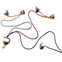 1Set Wiring Harness 3 Way Toggle Switch 2V2T 500K Pots & Jack Les Paul LP Guitar - $92.38