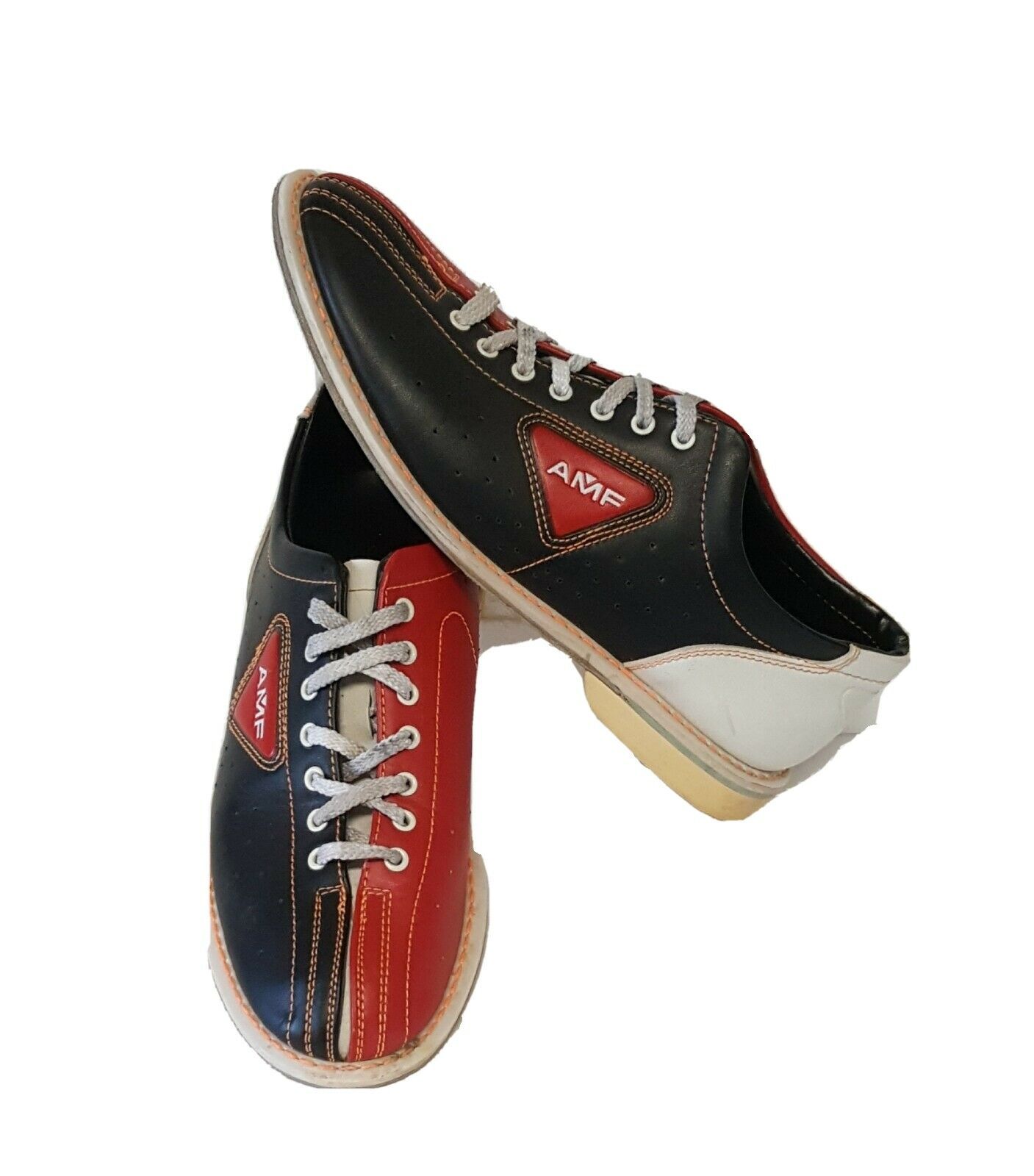 AMF Men's Red, White & Black Leather Bowling Shoes sz 13.5 M Men