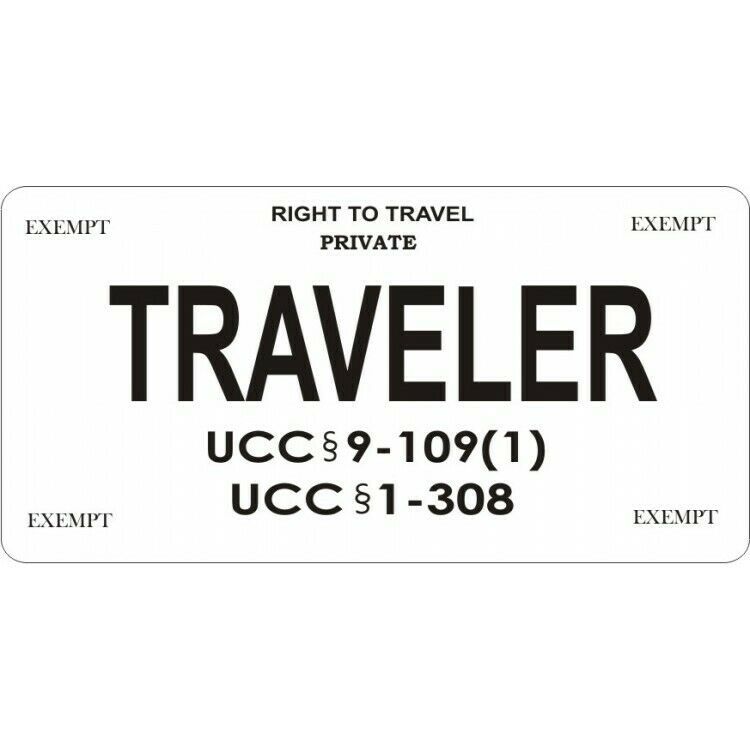 traveler right to travel private exempt ucc metal license plate usa ...