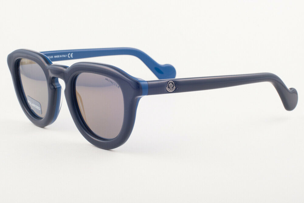 Moncler ML0079 92D Blue Black / Polarized Gold Mirror Sunglasses ML 79 92D 48mm