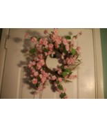 Simulated Pink Spring Flowers on 22 &quot; Woven Grape Backer Interior Decor - $25.73